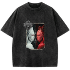Dance or Die Vintage Washed Red & White Queen T shirt