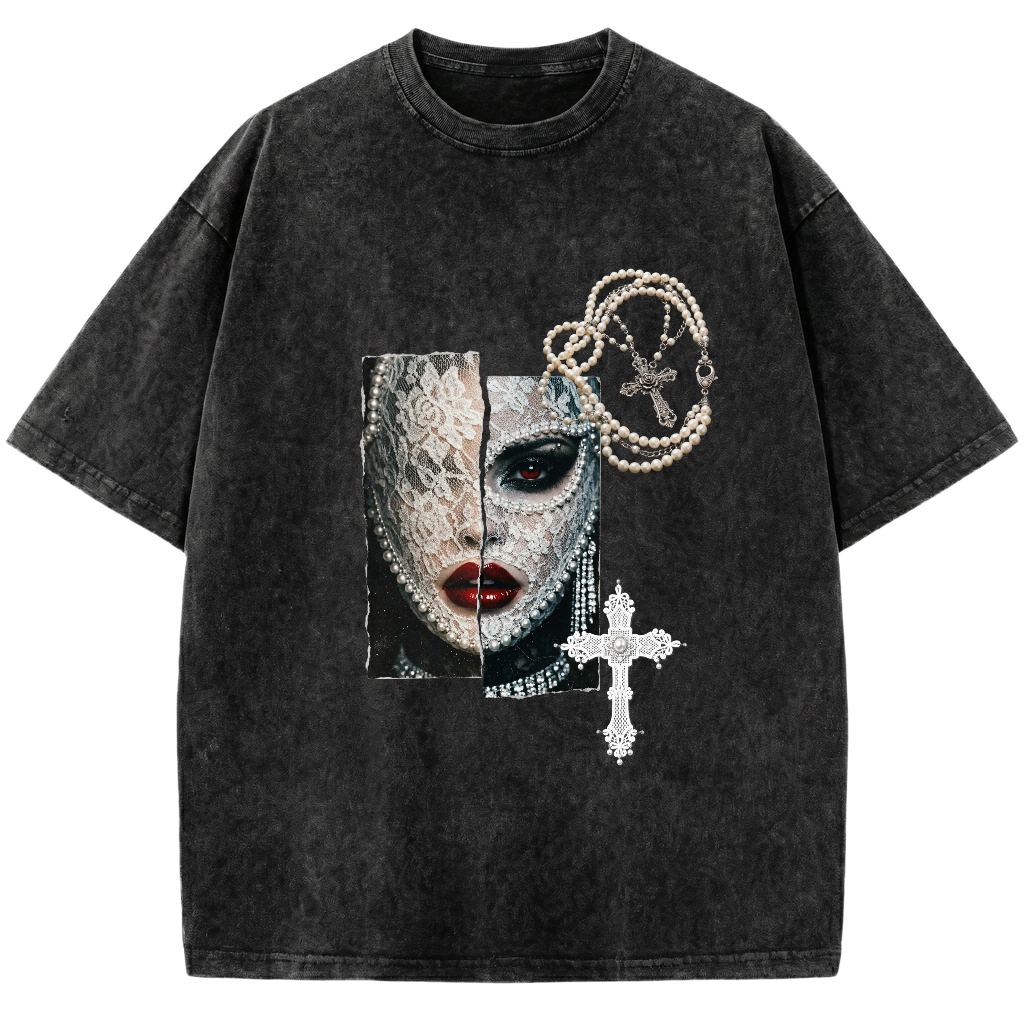 Vintage Washed Two-panel optical illusion T-shirt