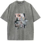 Vintage Washed Grey T-shirt with Mirror Graphic