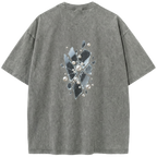 Vintage Washed Grey T-shirt with Mirror Graphic