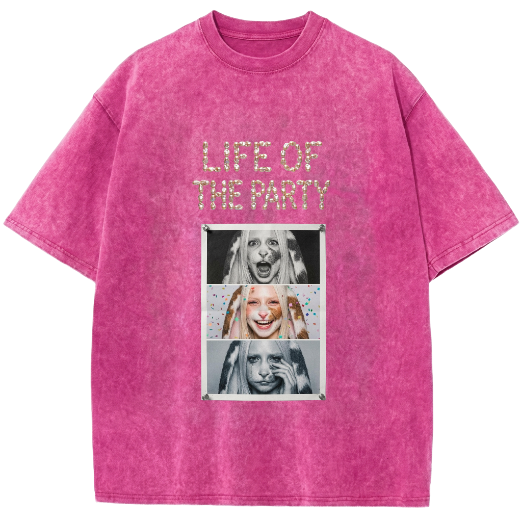 Hot Pink Vintage Washed Poster T-shirt